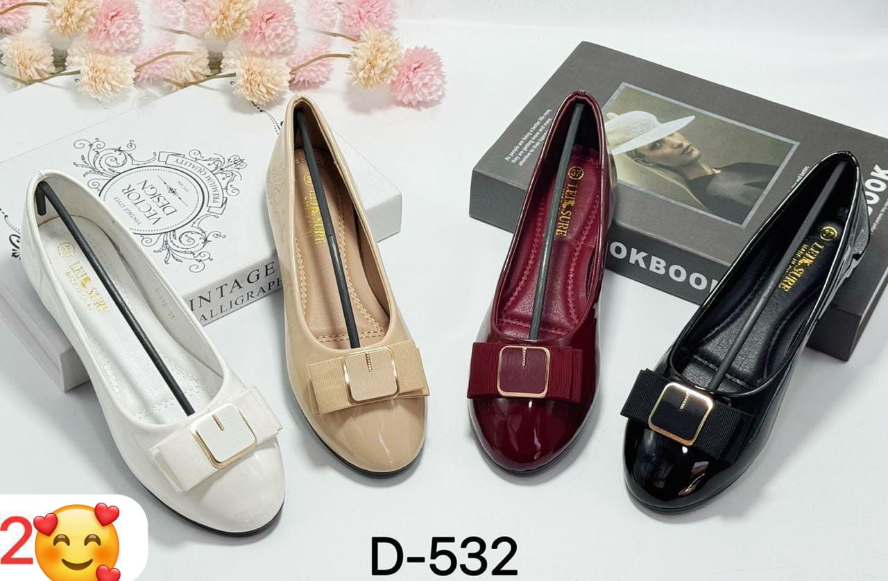 LEIE SURE D-2205 Polka Dot Pointed-Toe Flats with Bow Accent