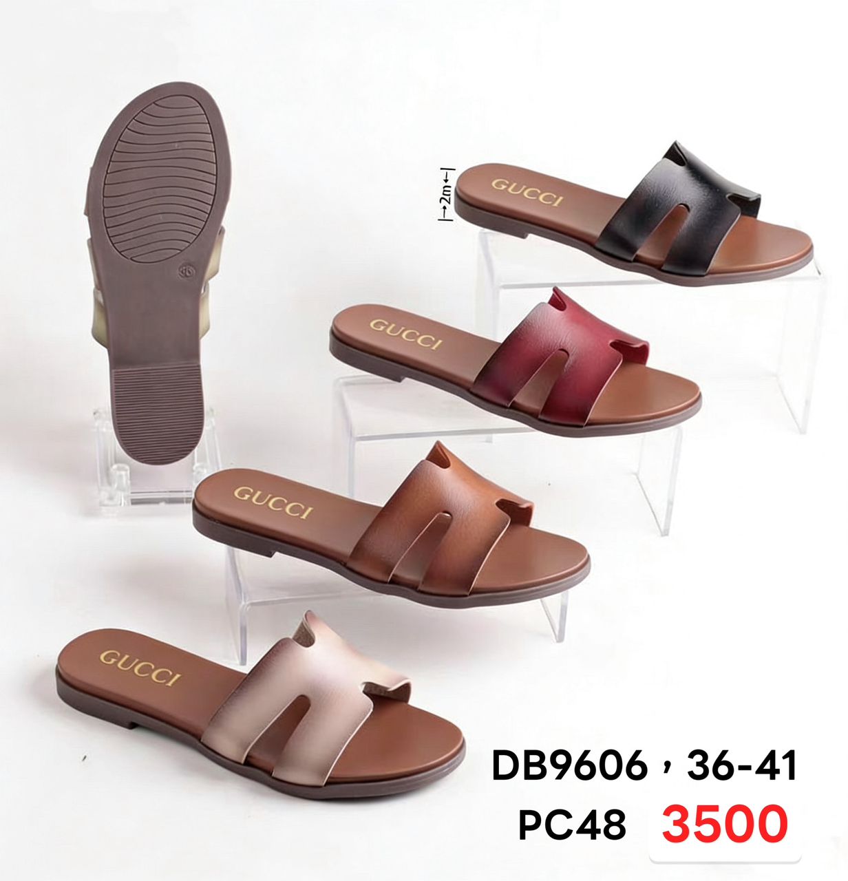 Designer-Inspired "H" Strap Flat Slides