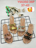 Studded (Metallic)Strap Flat Sandals
